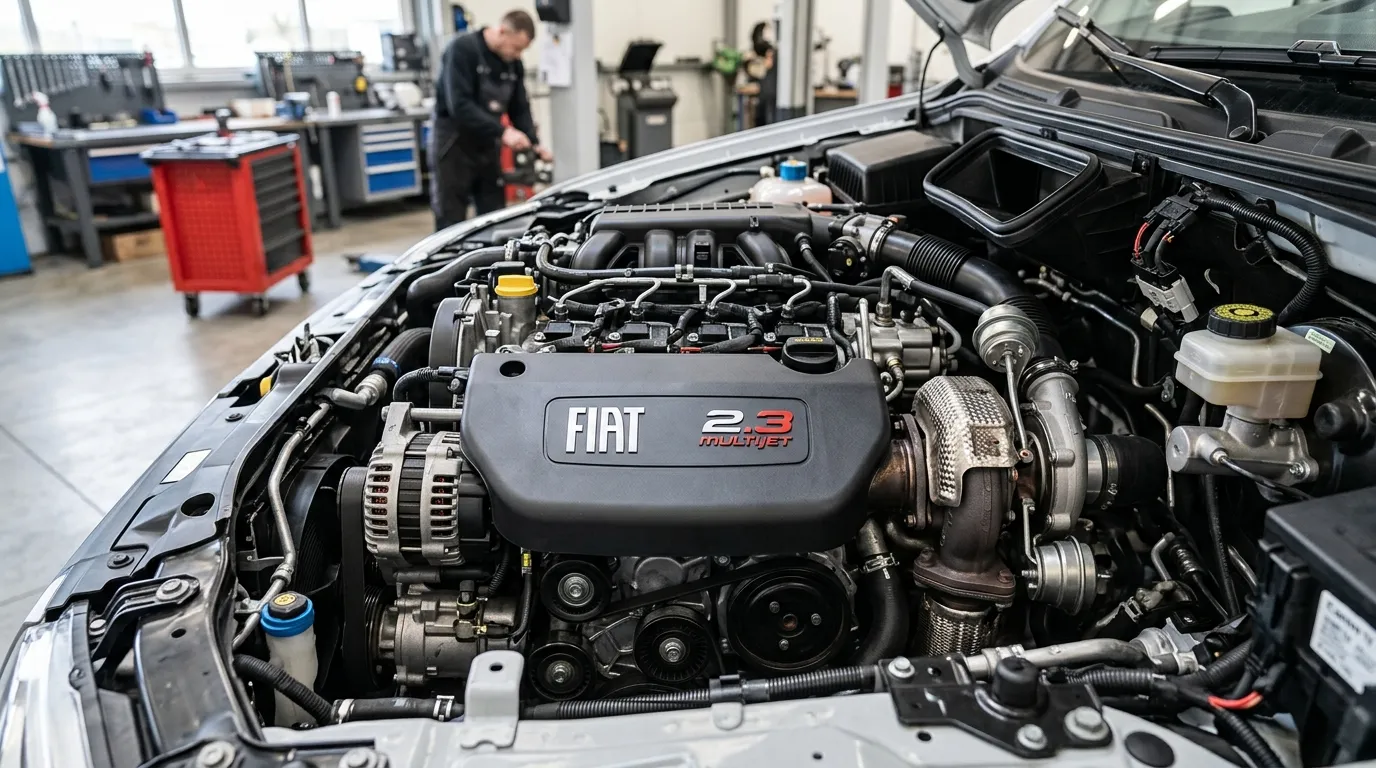 Silnik 2.3 MultiJet Fiat Ducato w warsztacie