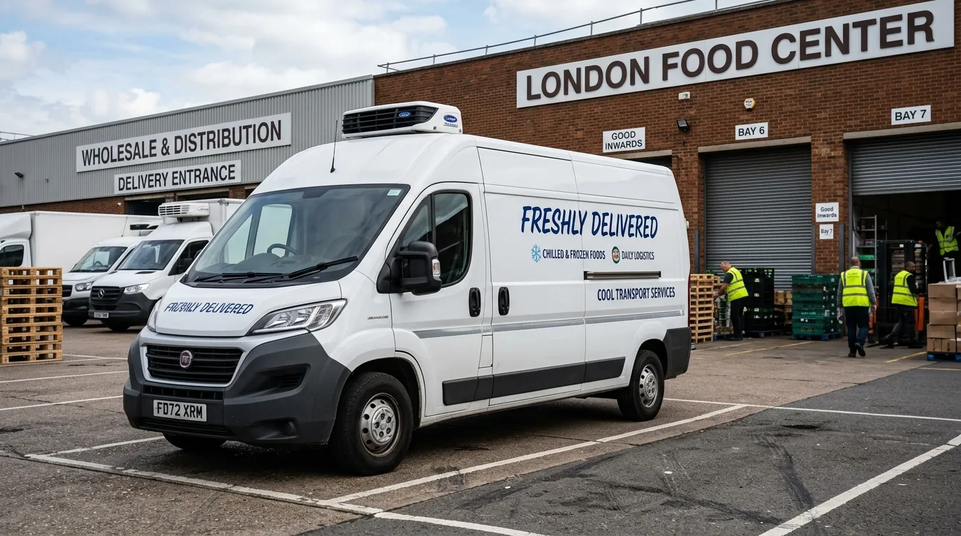 Fiat Ducato z zabudową chłodniczą i agregatem na dachu