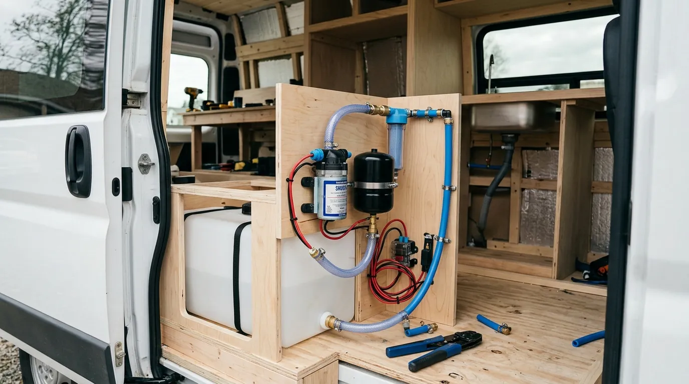 Instalacja wodna w kamperze – pompa, zbiornik i armatura