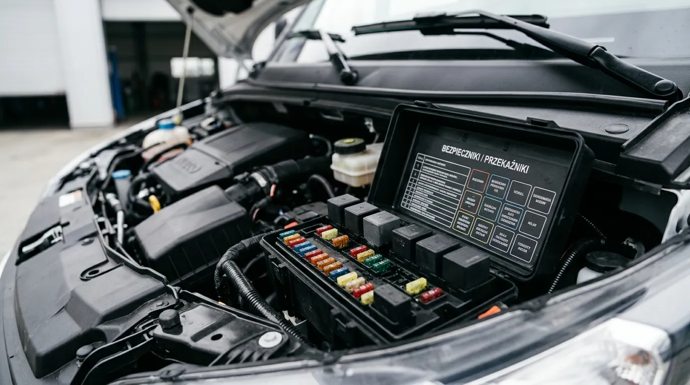 Skrzynka bezpieczników w komorze silnika Iveco Daily