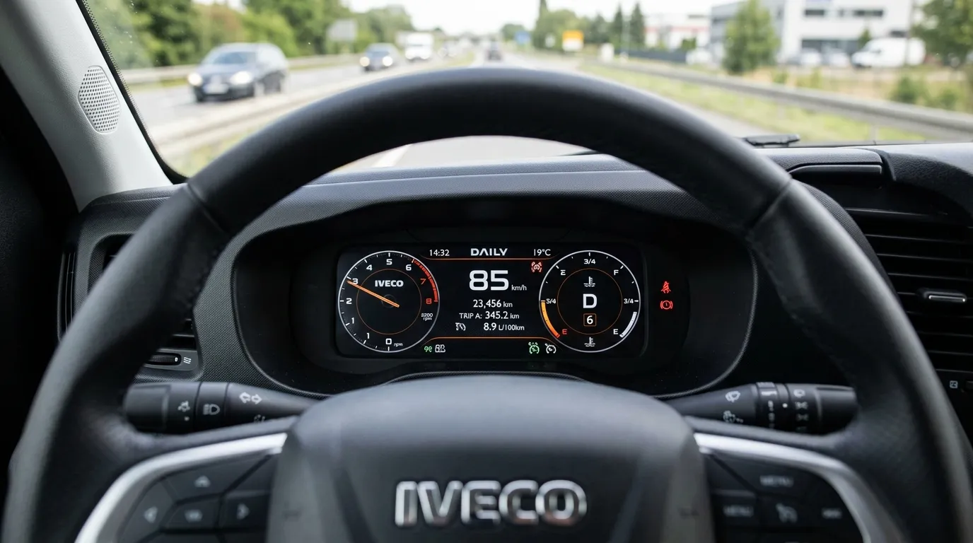 Zestaw wskaźników TFT na desce rozdzielczej Iveco Daily VI