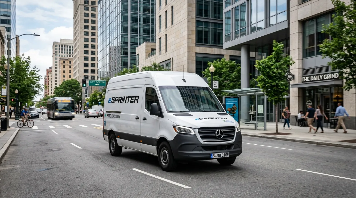 Mercedes eSprinter furgon elektryczny podczas ładowania