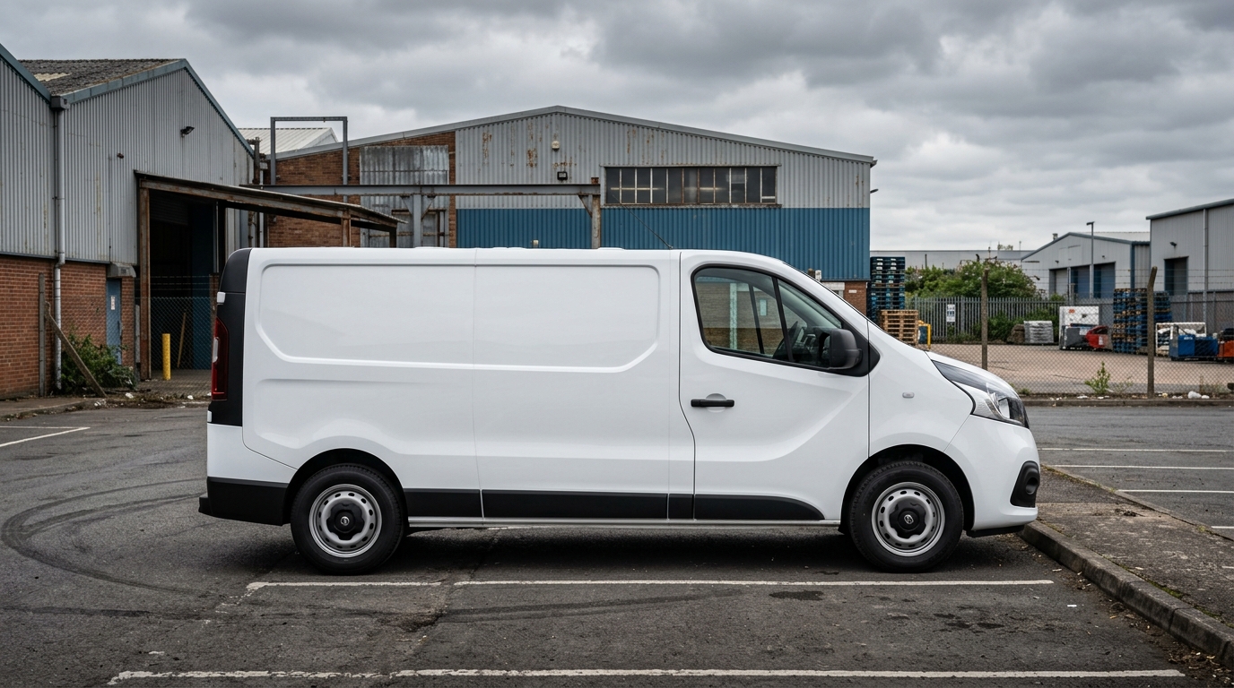 Nissan NV300 – biały furgon dostawczy, widok z boku