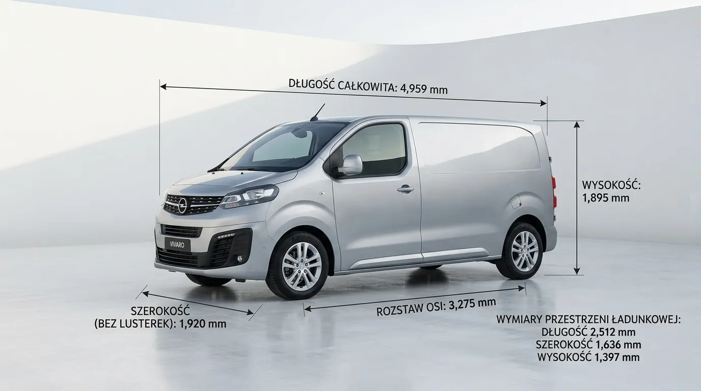 Opel Vivaro wymiary – rzut z boku i z góry
