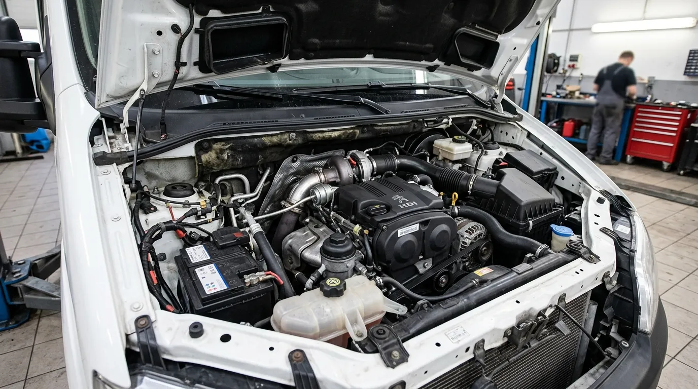 Peugeot Boxer z silnikiem HDI – komora silnika