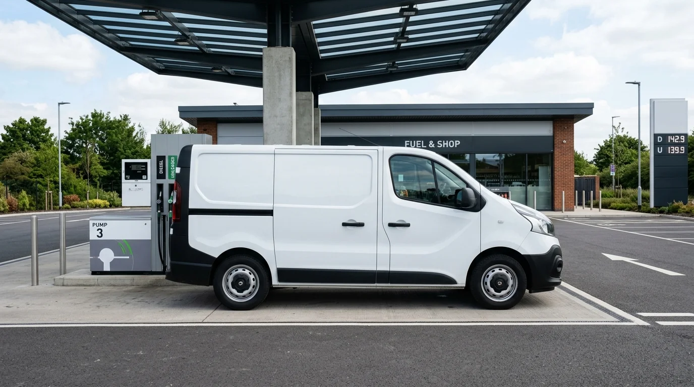 Renault Trafic na stacji paliw
