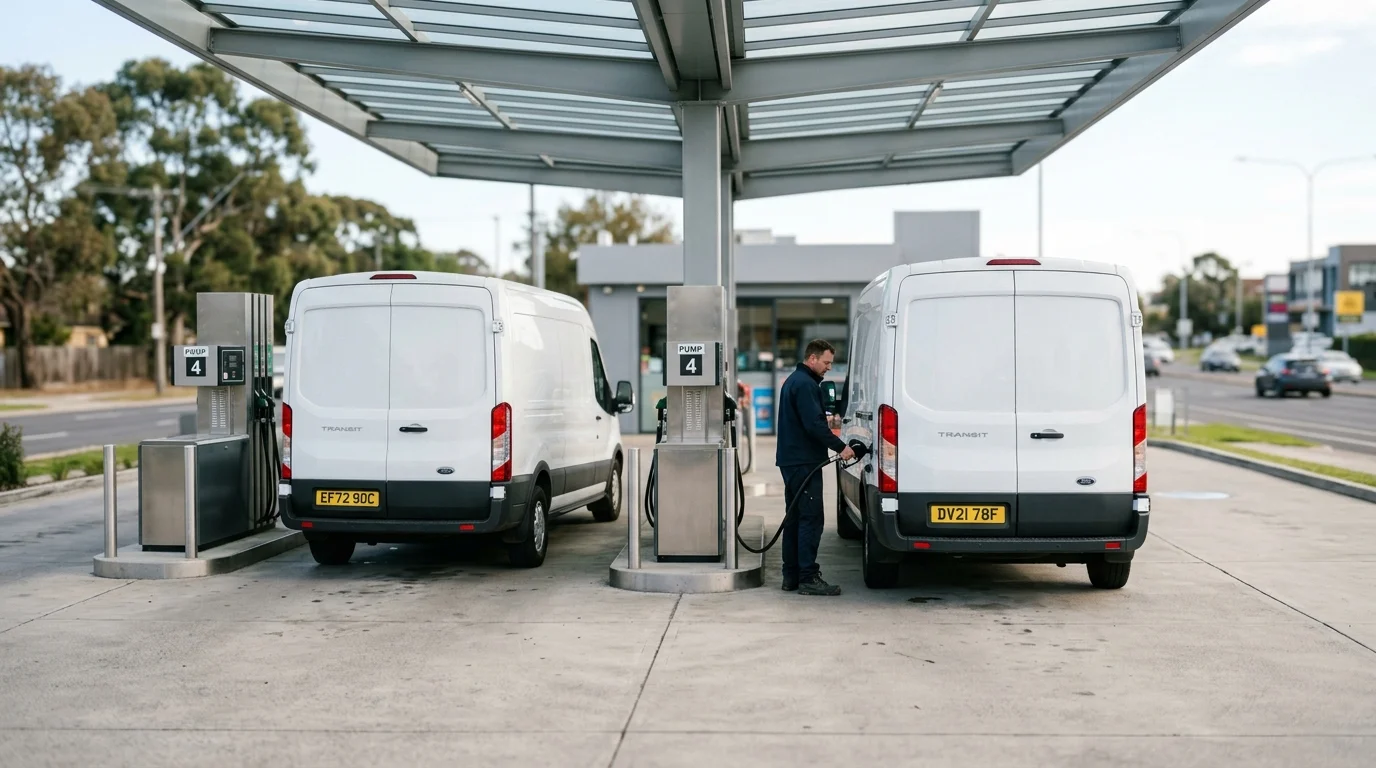 Porównanie spalania busów dostawczych – dystrybutor paliwa